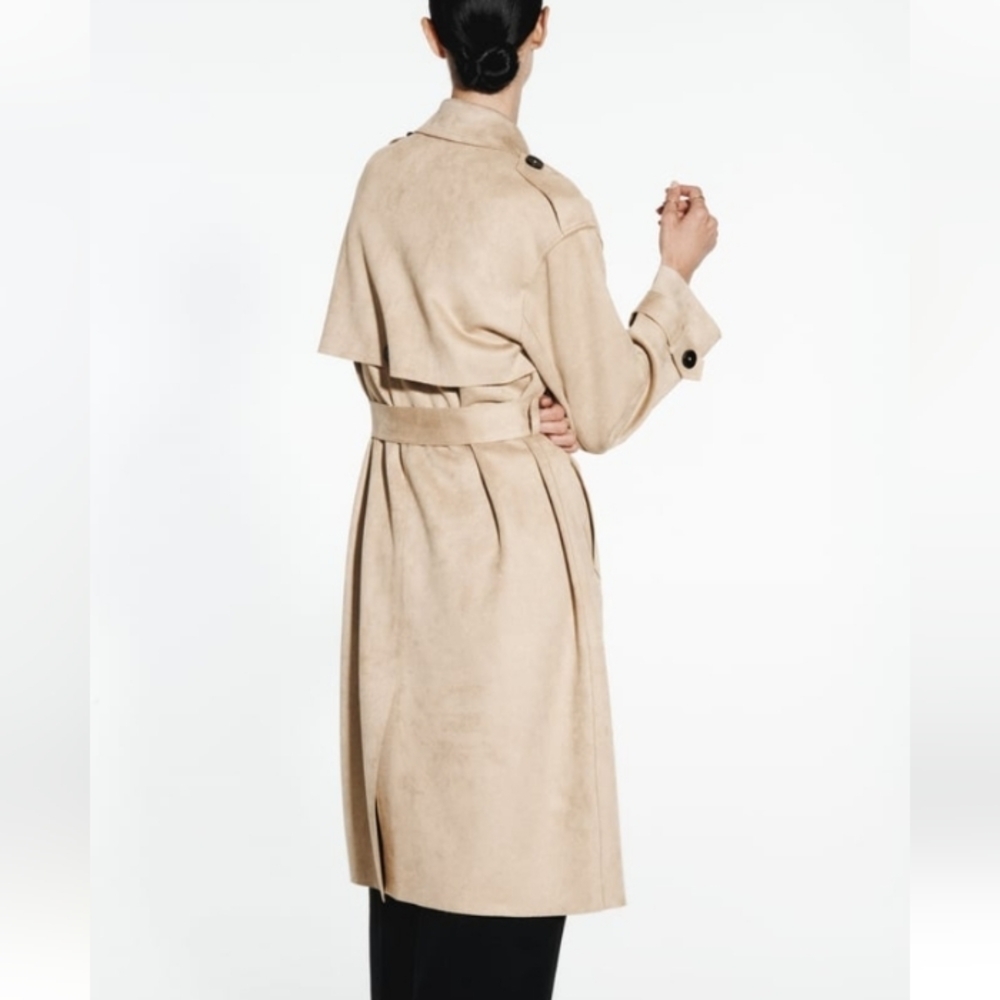 Zara faux Suede Trench Coat - Picture 5 of 11